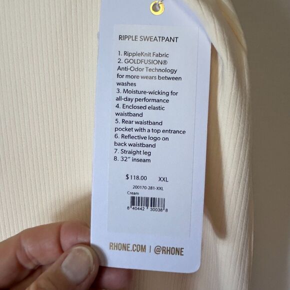 RHONE NWT Cream Ripple Knit Wide Leg Lounge Pants Size XXL (US 18-20) - Picture 9 of 15